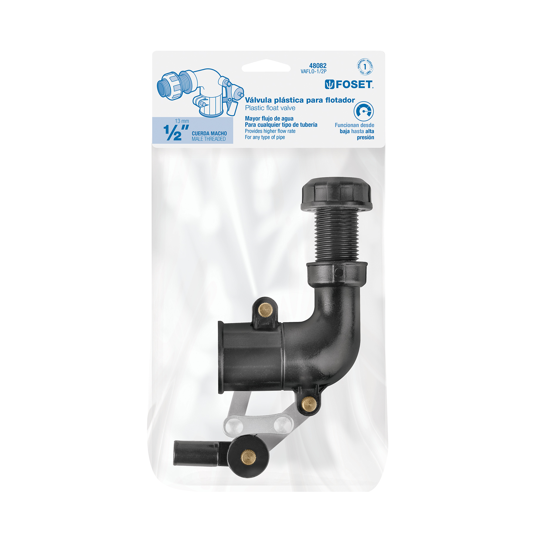 VALVULA PLASTICA PARA FLOTADOR 1/2 FOSET 48082