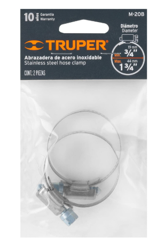 ABRAZADERA DE ACERO INOX. 1/2 X 3/4
